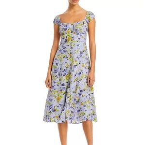 ASTR The Label Bonjour Lavender Floral Printed Button Front Midi Dress